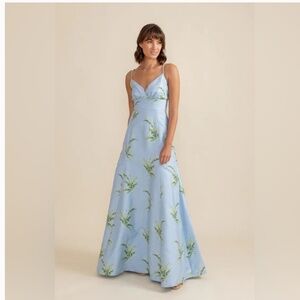 Lula Kate Jacquard Powder Blue Maxi Dress Size 10